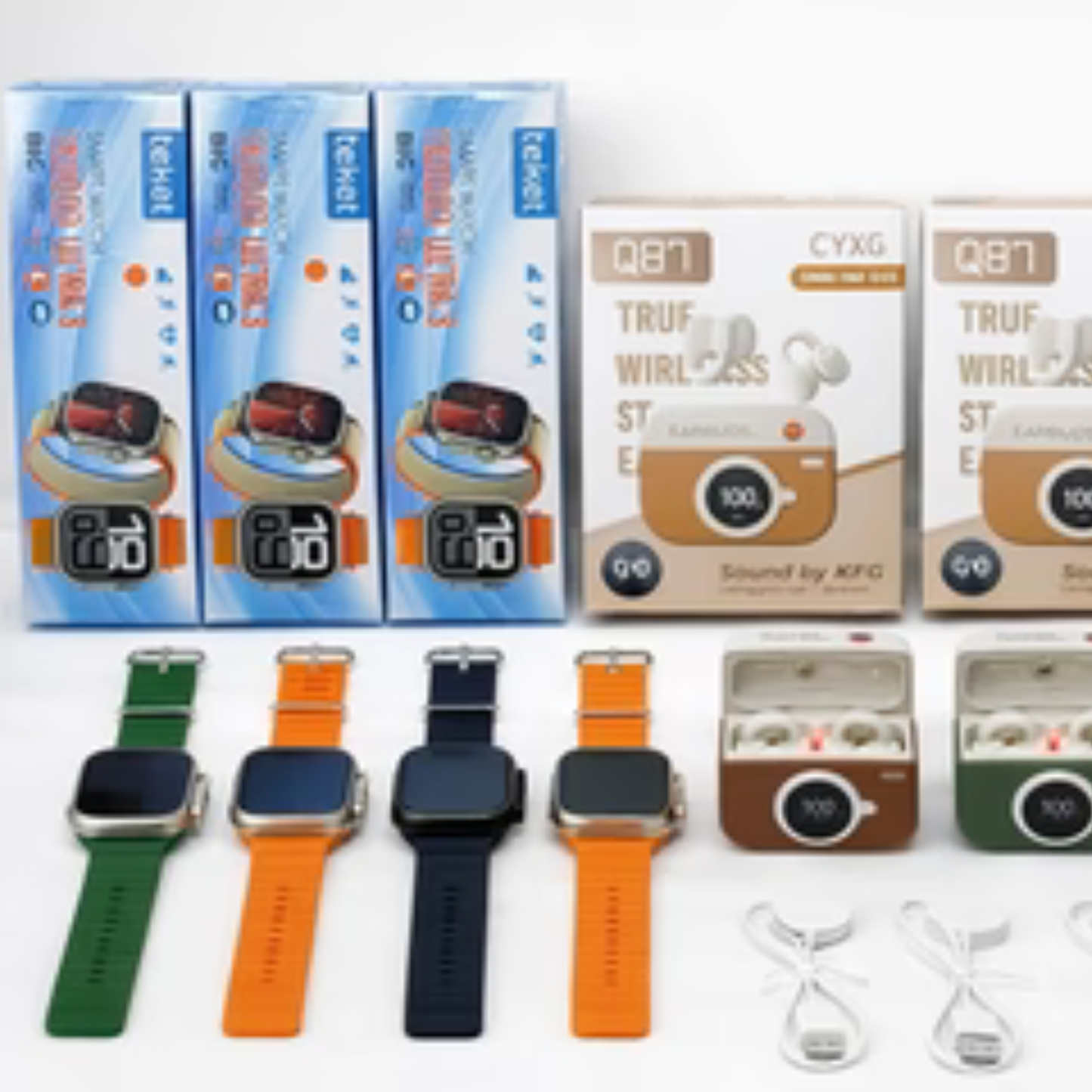 Smart Watch Ultra (Mixed Colors) + True Wireless Bluetooth Earbuds