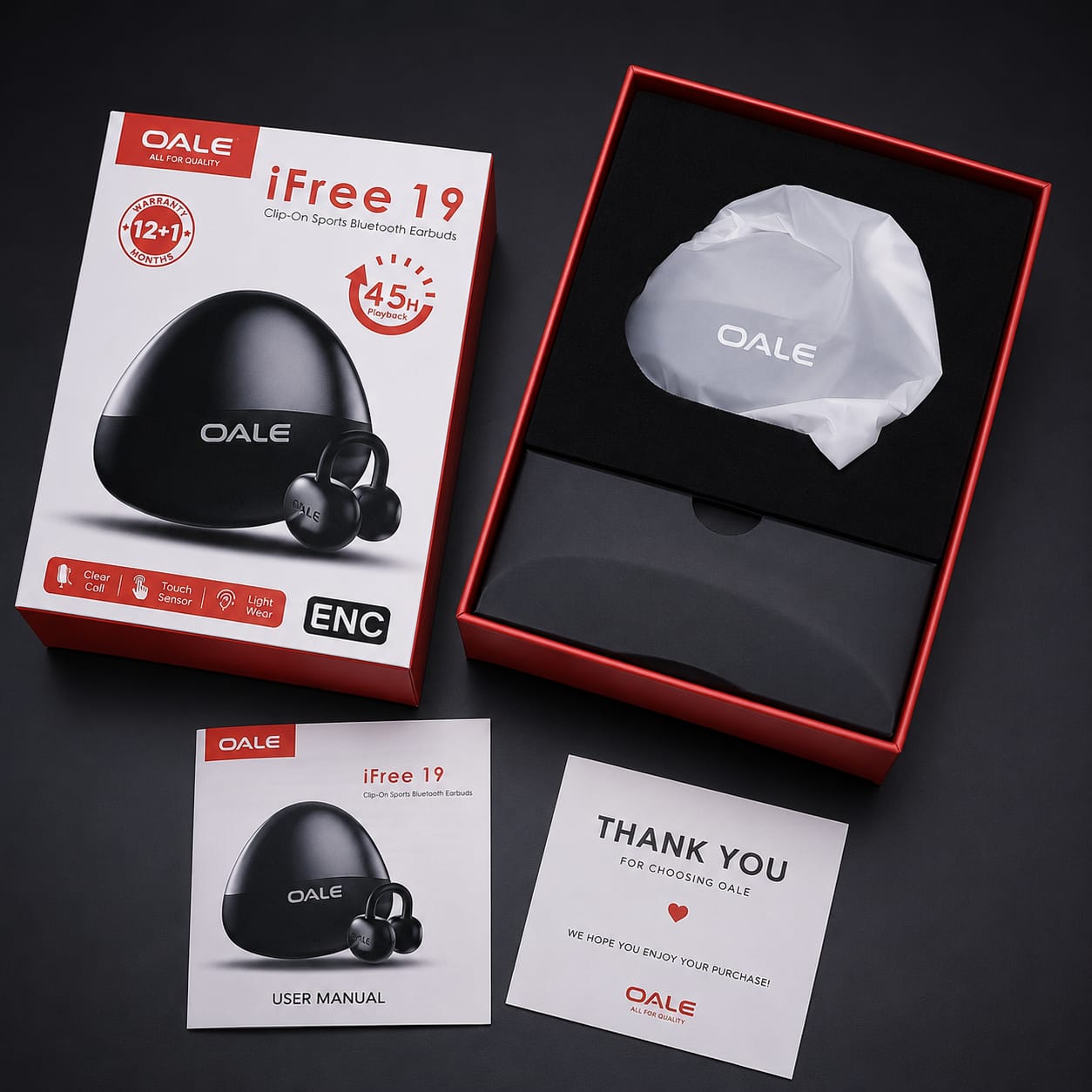 OALE iFree 19 Clip-On Sports Earbuds