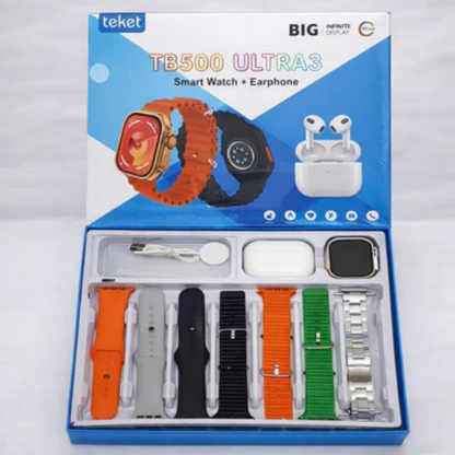TB500 ULTRA 3 – Smart Watch + Earphone Combo