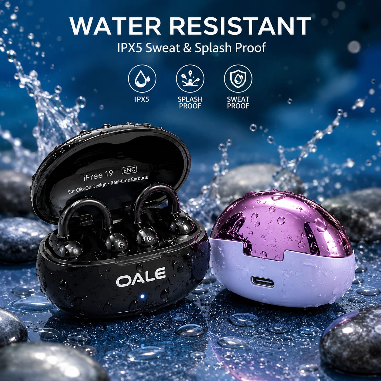 OALE iFree 19 ENC Clip-On Sports Bluetooth Earbuds