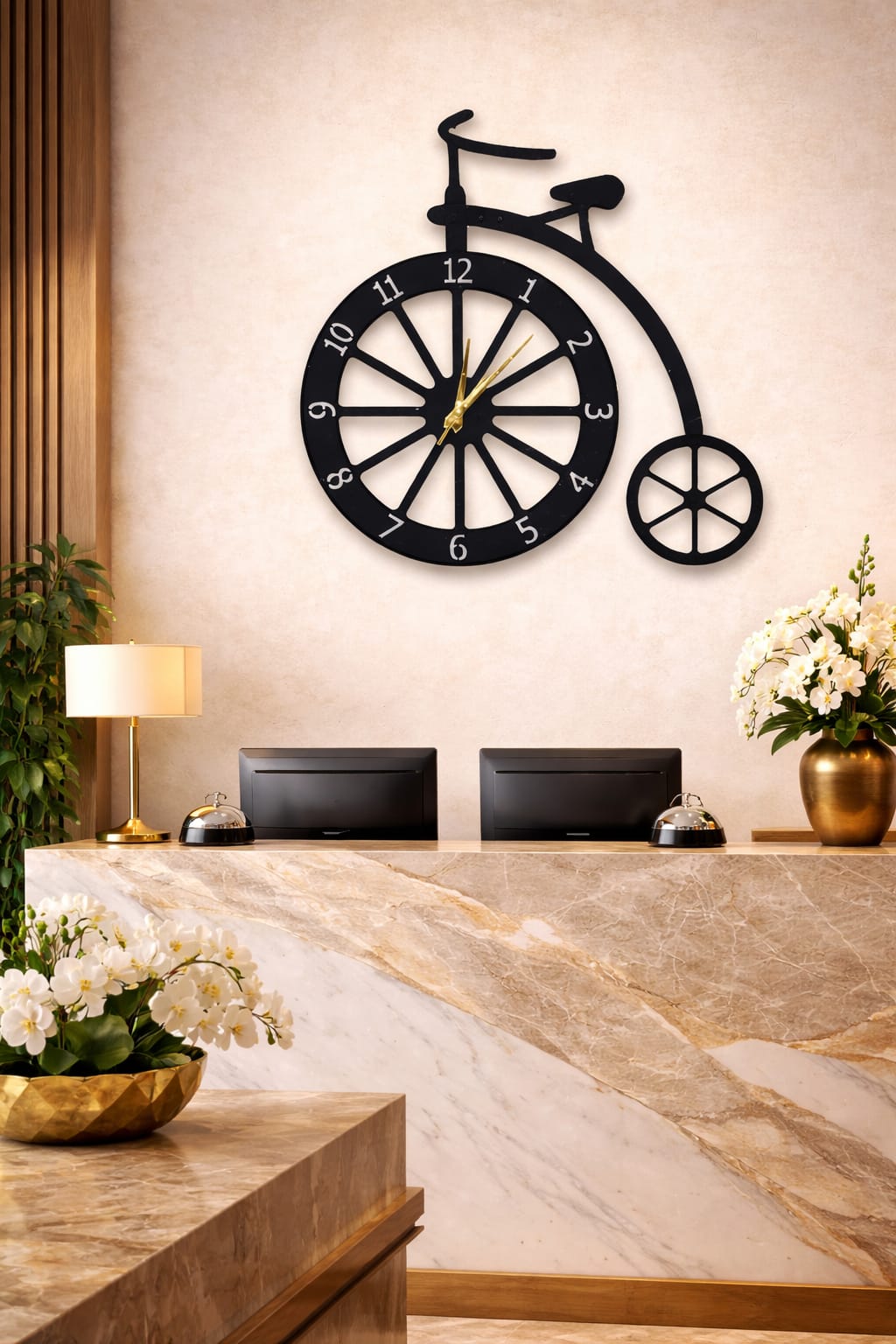 Vintage Bicycle Metal Wall Clock – Black Edition