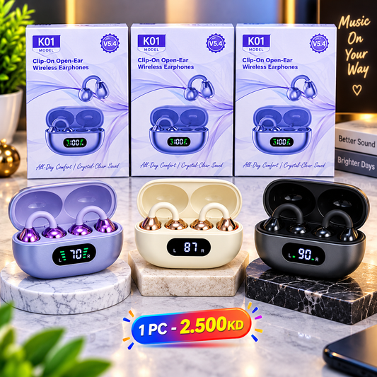 🎧 K01 Clip-On Open-Ear Wireless Earphones