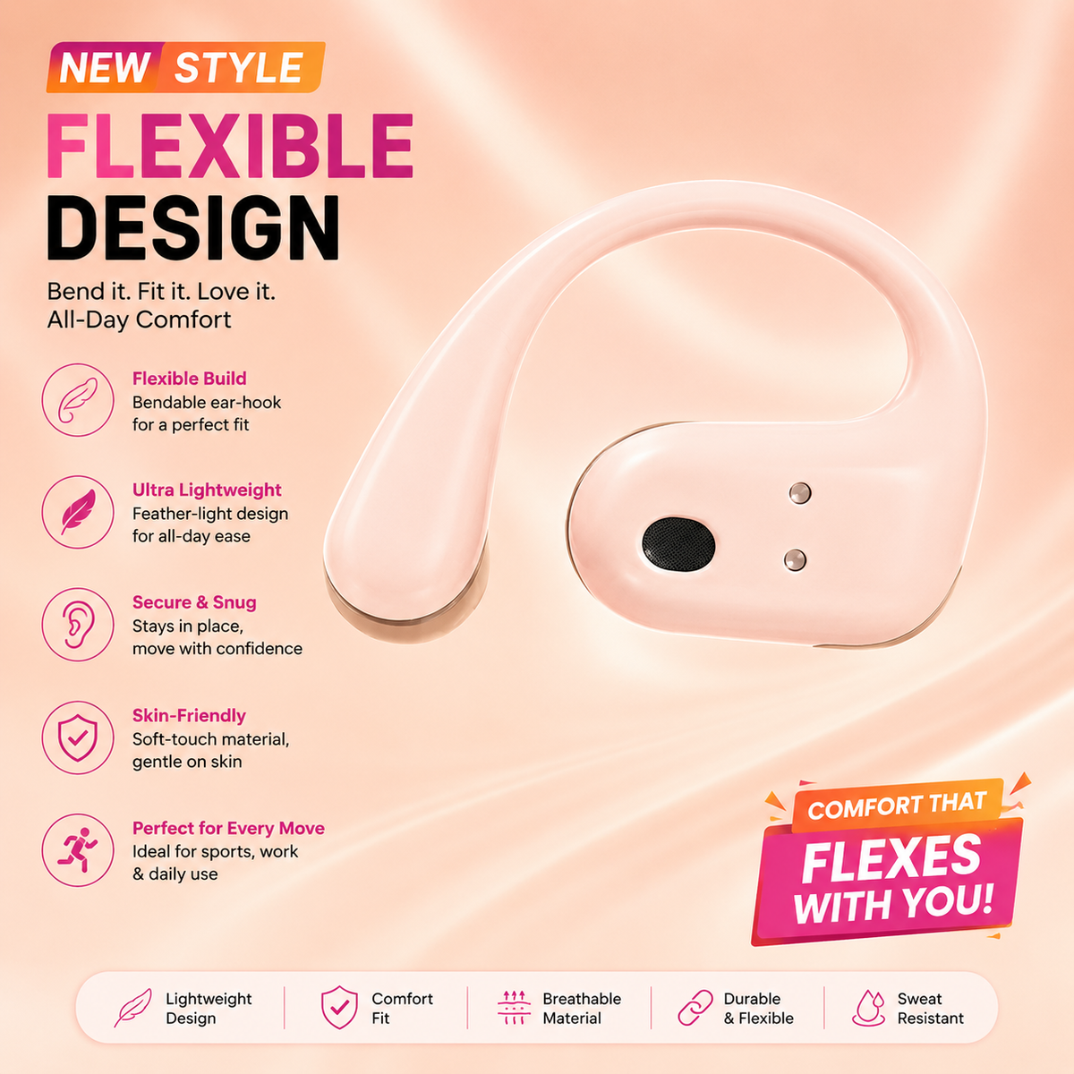 🎧 Q22 Wireless Clip Earbuds