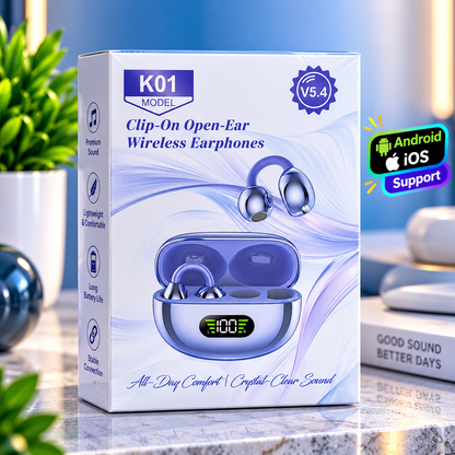 🎧 K01 Clip-On Open-Ear Wireless Earphones