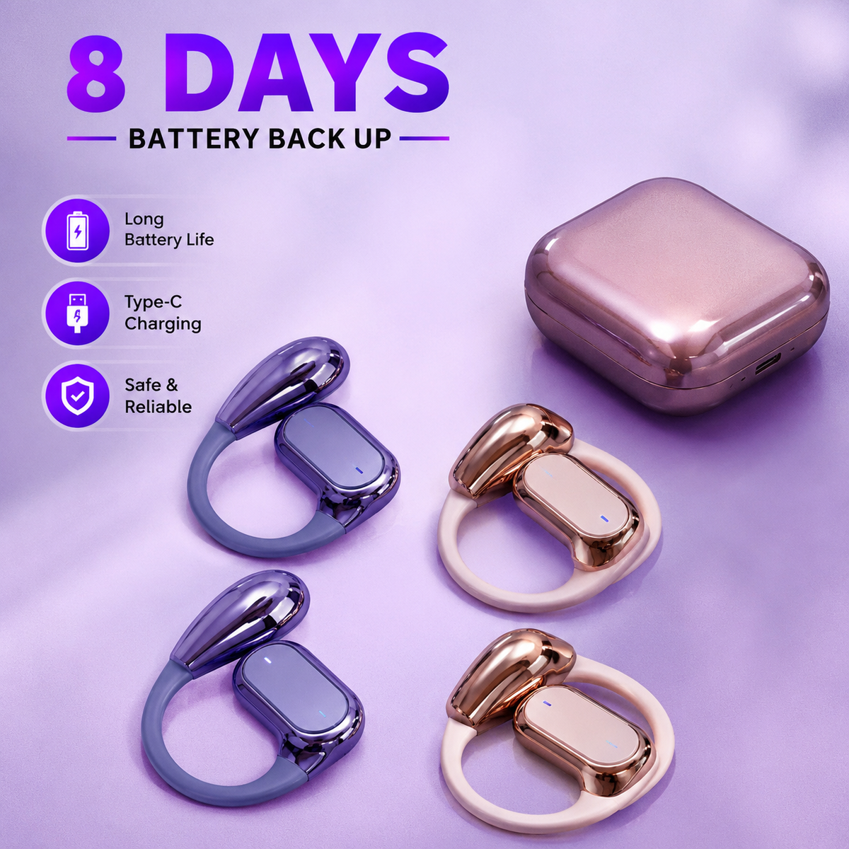 🎧 Q22 Wireless Clip Earbuds