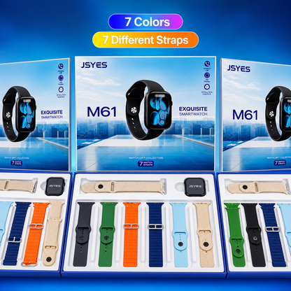 ⌚ JSYES M61 EXQUISITE SMARTWATCH – 7 STRAPS GIFT SET
