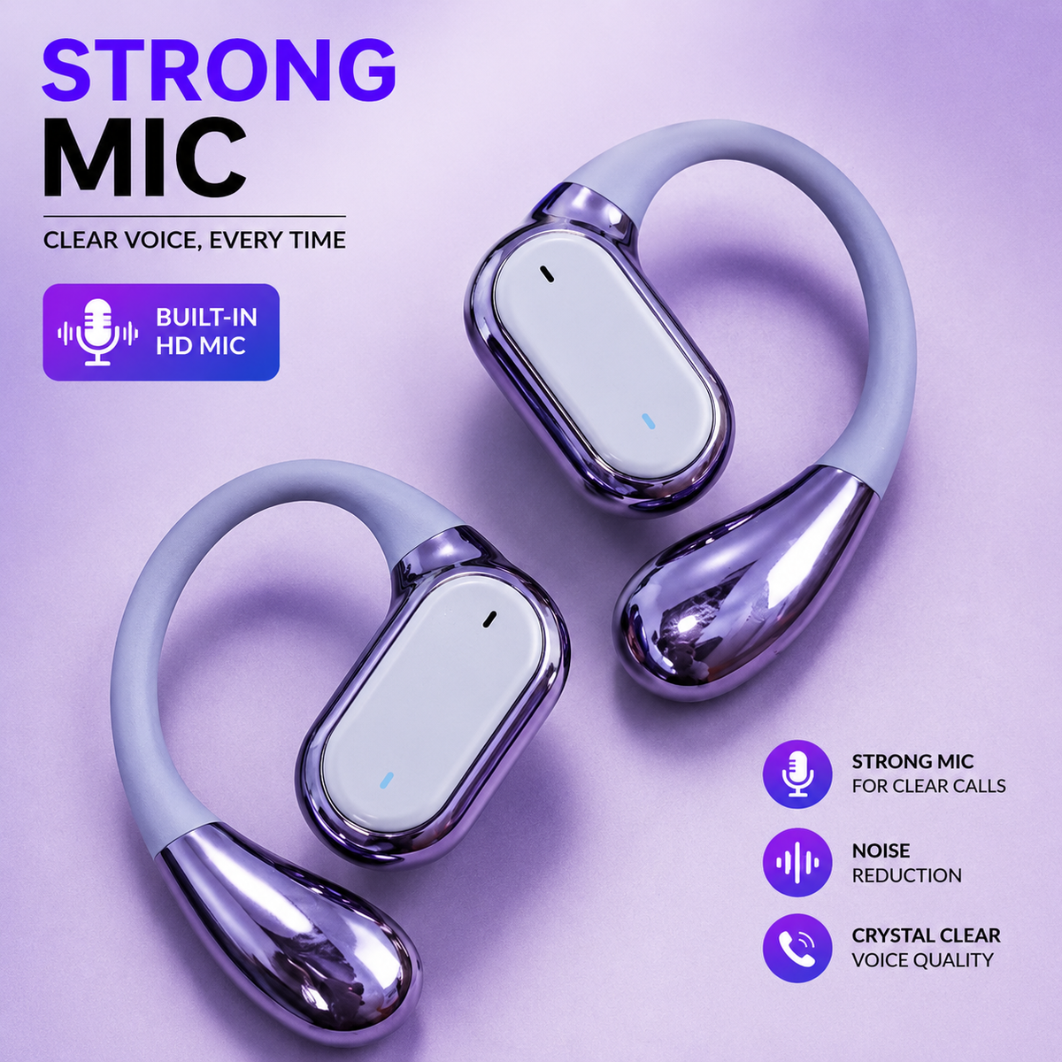 🎧 Q22 Wireless Clip Earbuds