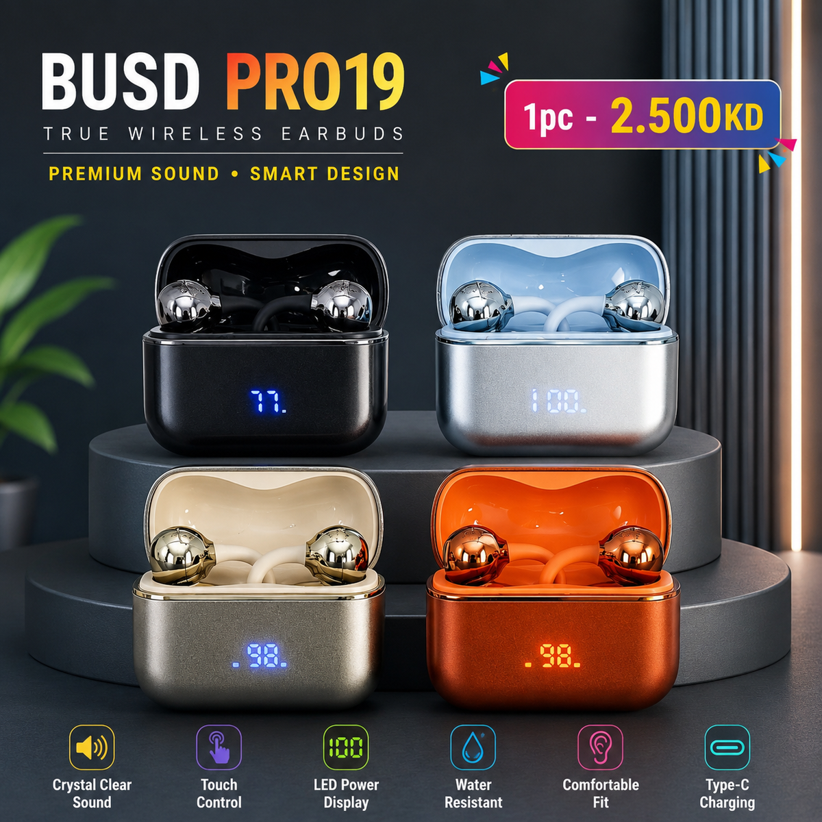 🎧 BUSD PRO19 – CLIP STYLE WIRELESS EARBUDS.