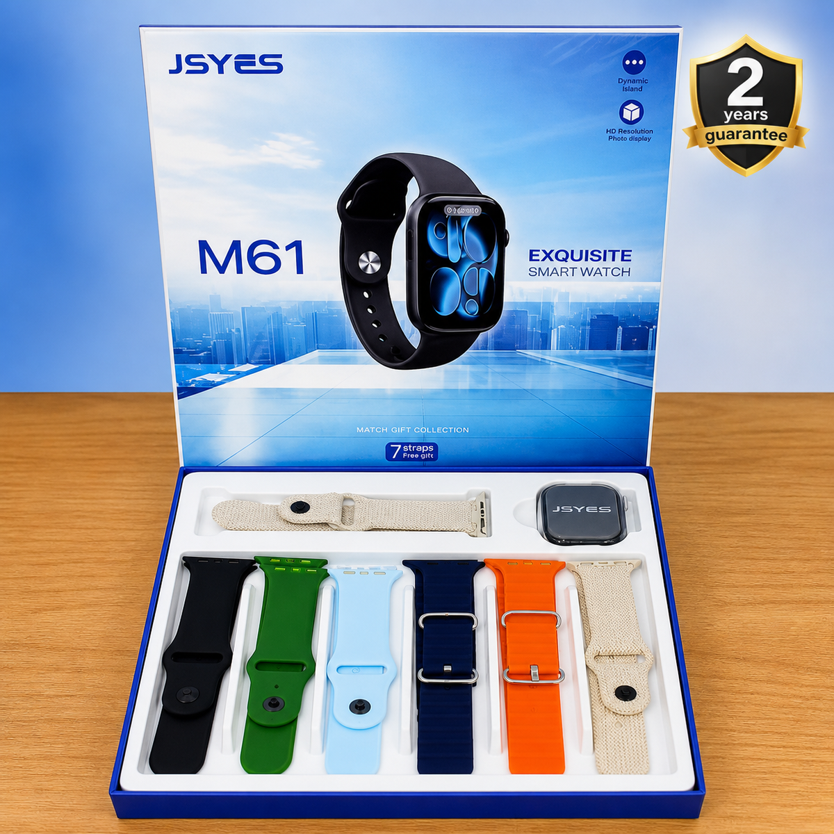⌚ JSYES M61 EXQUISITE SMARTWATCH – 7 STRAPS GIFT SET