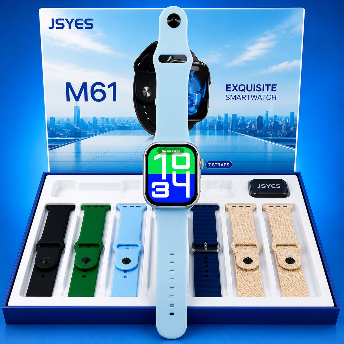 ⌚ JSYES M61 EXQUISITE SMARTWATCH – 7 STRAPS GIFT SET