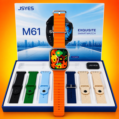⌚ JSYES M61 EXQUISITE SMARTWATCH – 7 STRAPS GIFT SET