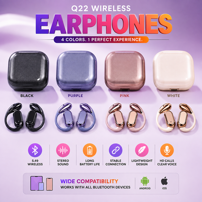 🎧 Q22 Wireless Clip Earbuds