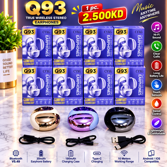 🎧 Q93 TRUE WIRELESS STEREO EARPHONES