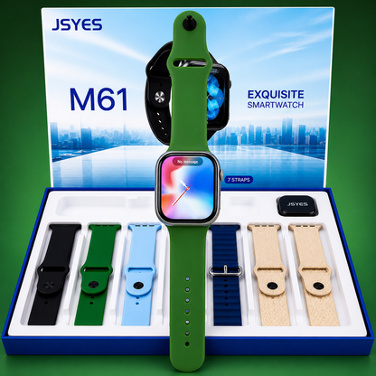 ⌚ JSYES M61 EXQUISITE SMARTWATCH – 7 STRAPS GIFT SET