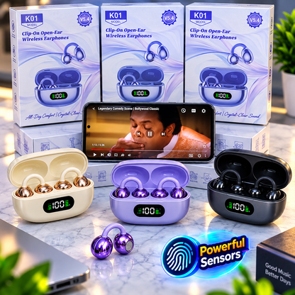 🎧 K01 Clip-On Open-Ear Wireless Earphones