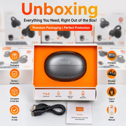 VIDVIE BT896 OWS WIRELESS EAR CLIP EARBUDS.